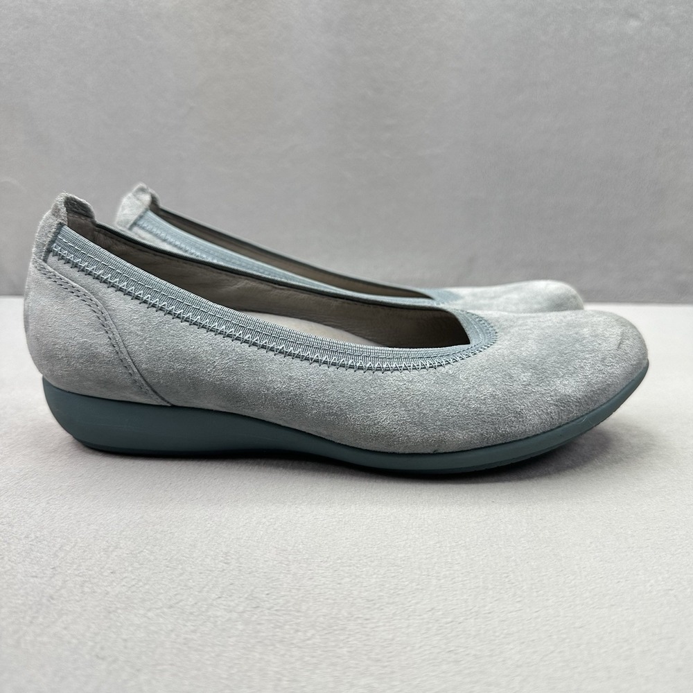 Womens 5.5-6 / EU‎ 36 Dansko Kristen Ballet Flats Gray Nubuck Comfort Slip-On